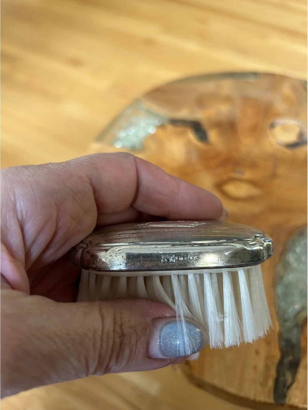 Vintage Sterling Silver Small Hand Brush
